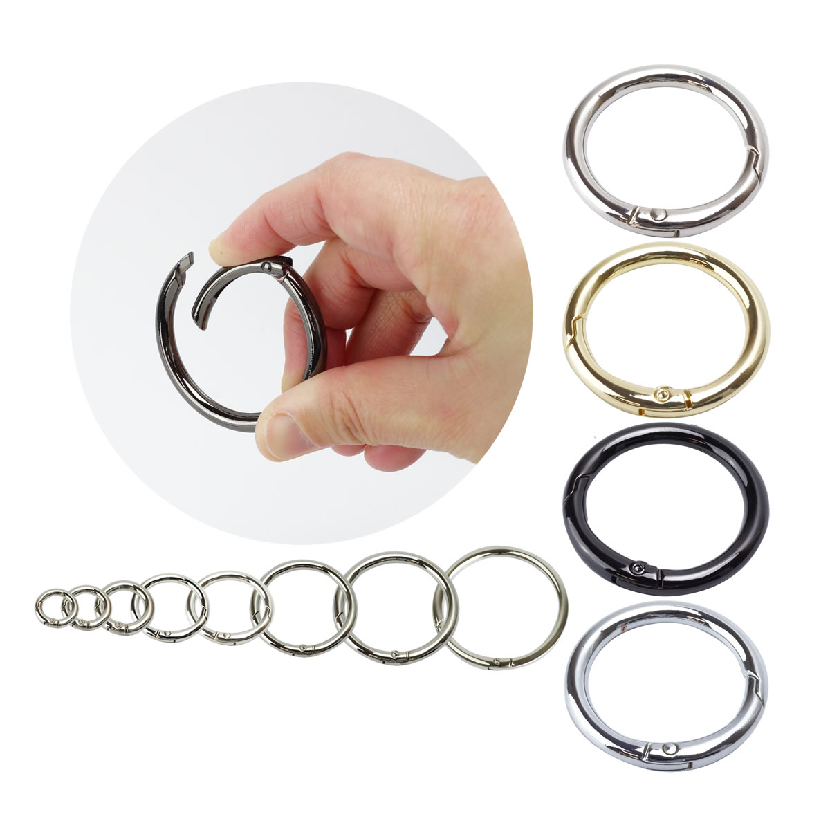 kalabina ring round Circle kalabina key ring kalabina round circle can key holder bag charm outdoor key 9mm 12mm 15mm 20mm 25mm 32mm 38mm 50mm