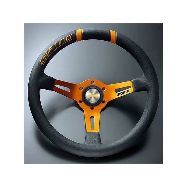 MOMO MOMO DRIFTING 33Φ 85mm DEEP BKレザー/ORスポーク （ORANGE） ハンドルカバー、ステアリングの商品画像