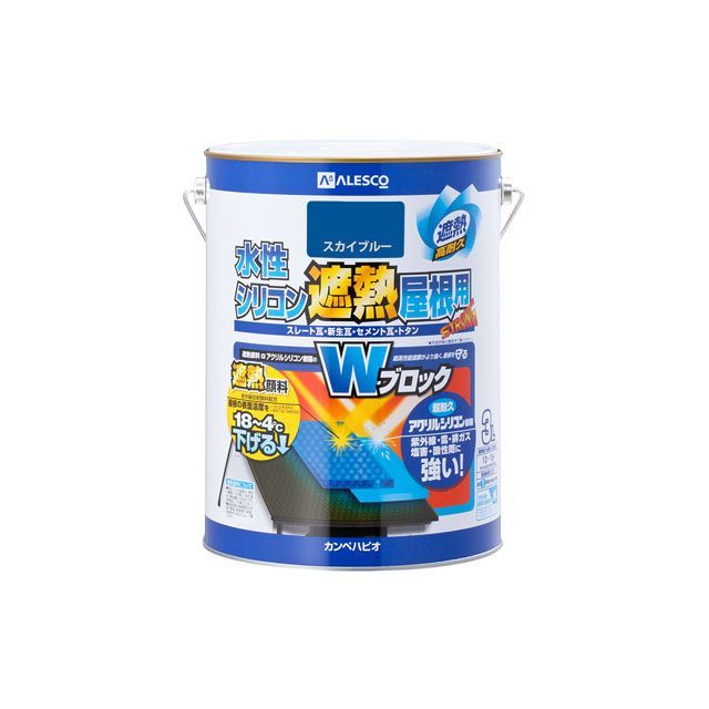 カンペハピオ カンペハピオ 水性シリコン遮熱屋根用 スカイブルー 3L ペンキ、塗料の商品画像