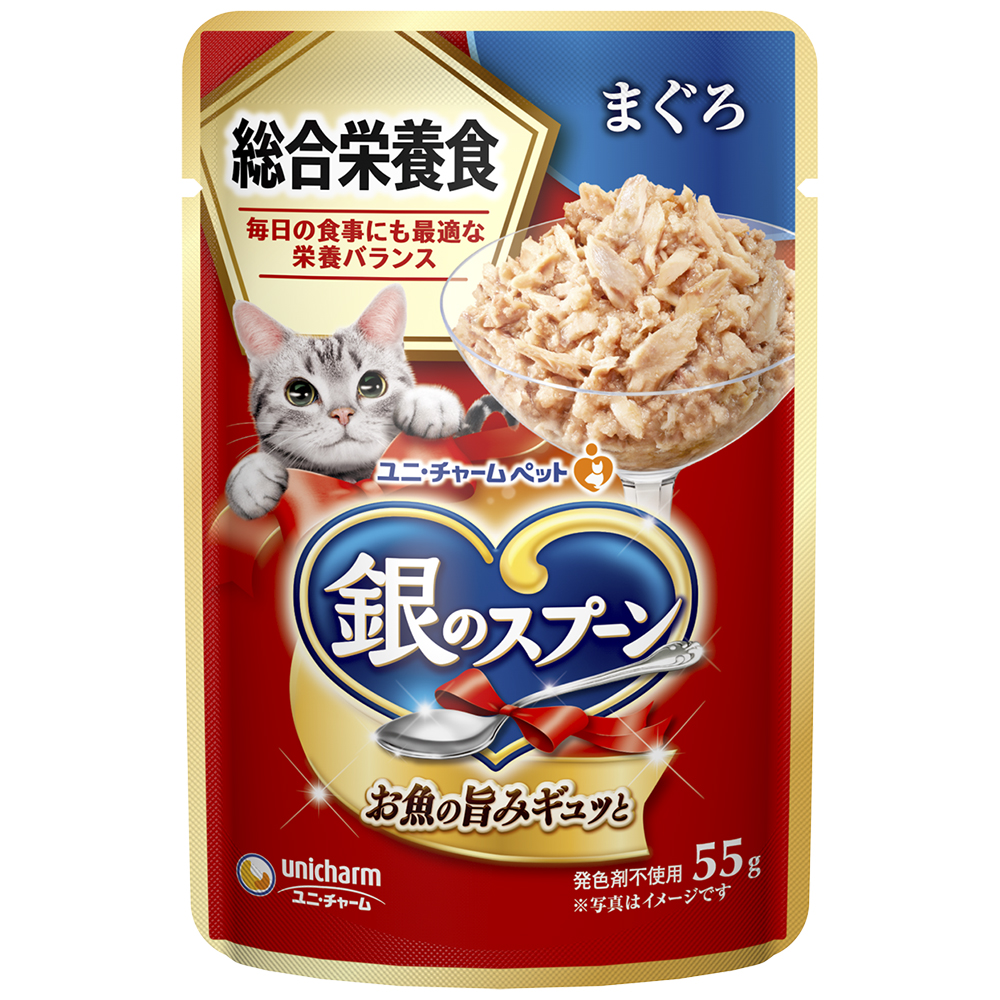 unicharm 銀のスプーン パウチ 総合栄養食 まぐろ 55g×160個 銀のスプーン 猫缶、ウエットフードの商品画像