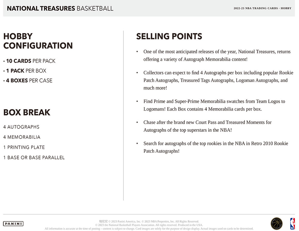 NBA 2022-23 Panini National Treasures Basketball 4-Box case