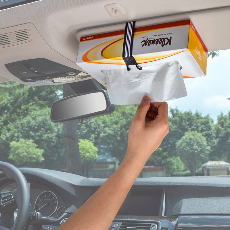 TFY tissue box holder car sun visor, head rest . easy installation tissue box strap kli neck selie-ru etc. 