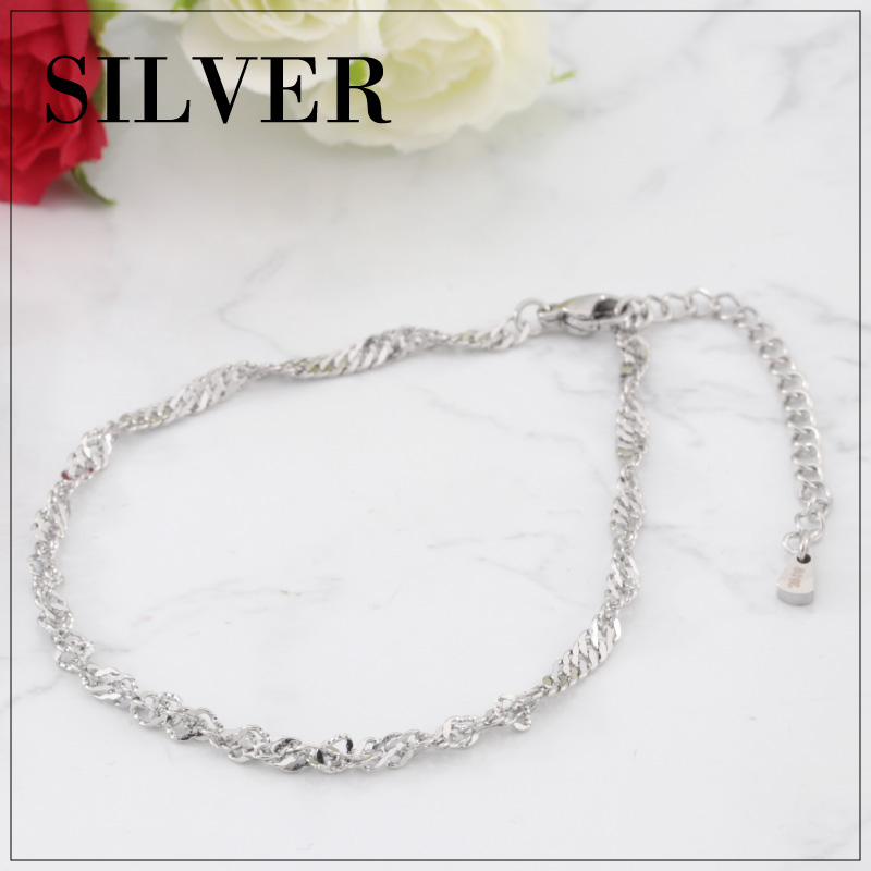  anklet SUS316L medical care for stainless steel surgical stainless steel nickel free chain lovely lady's metal allergy correspondence Gold pool 