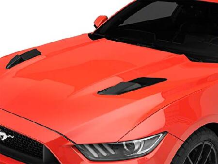 MP Concepts Hood Vent Louvers; Gloss Black Compatible with 15-17 Mustang EcoBoost, V6