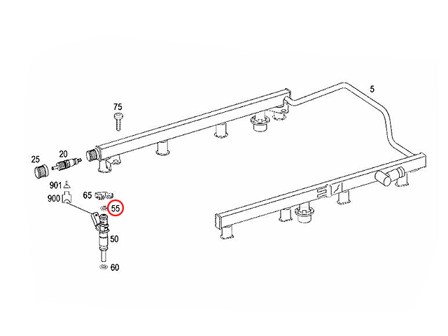  injector O-ring (1 piece ) Mercedes Benz C Class W203 C180 C200 C230 C240 C280 C320 C32AMG C55AMG