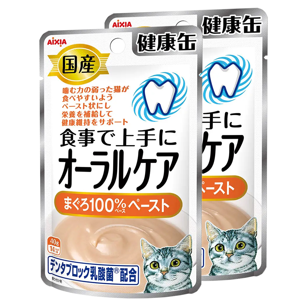 アイシア 国産 健康缶パウチ オーラルケア まぐろペースト 40g×2個 猫缶、ウエットフードの商品画像