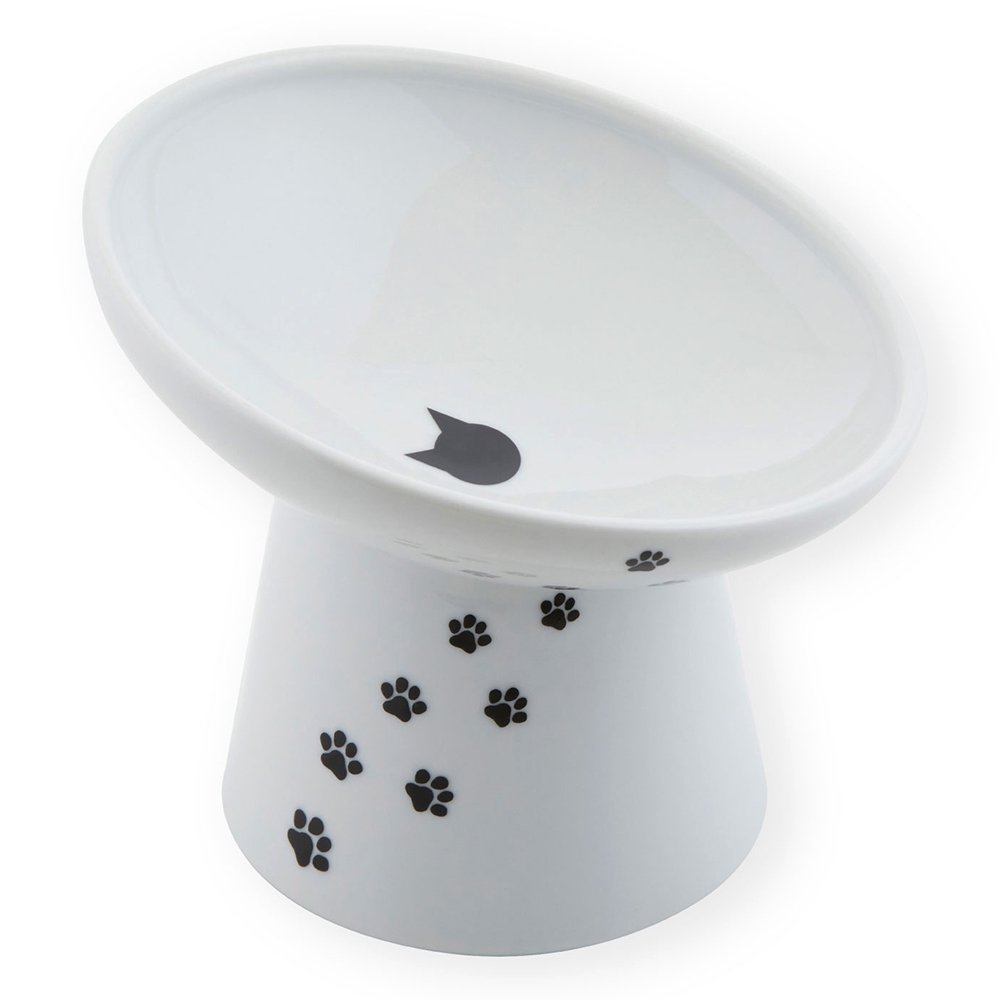猫壱 ハッピーダイニング 脚付フードボウル 斜めタイプ（猫柄）×1の商品画像
