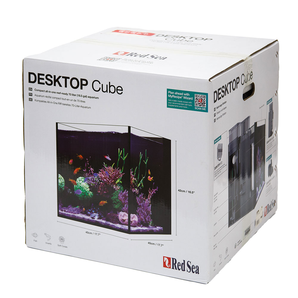  red si-DESKTOP Cube set white 45cm aquarium 