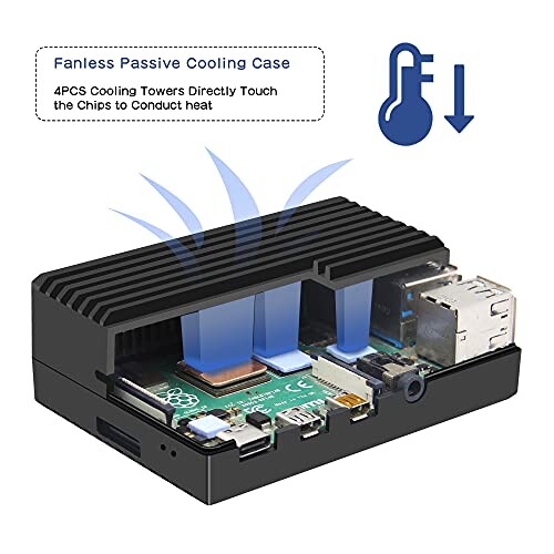 Geekworm Raspberry Pi 4 case . moving cooling metal case & aluminium alloy case,laz Bayley pie 4 only applying 