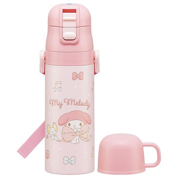 スケーター 超軽量・コンパクト2WAYステンレスボトル 0.43L SKDC4 マイメロディ ビッグリボン 子ども用水筒の商品画像