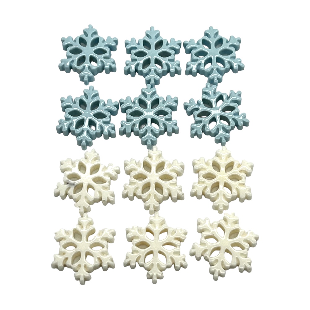  deco parts acrylic fiber snow. crystal 2 color each 6 piece white blue winter hand made handicrafts raw materials pt-2621