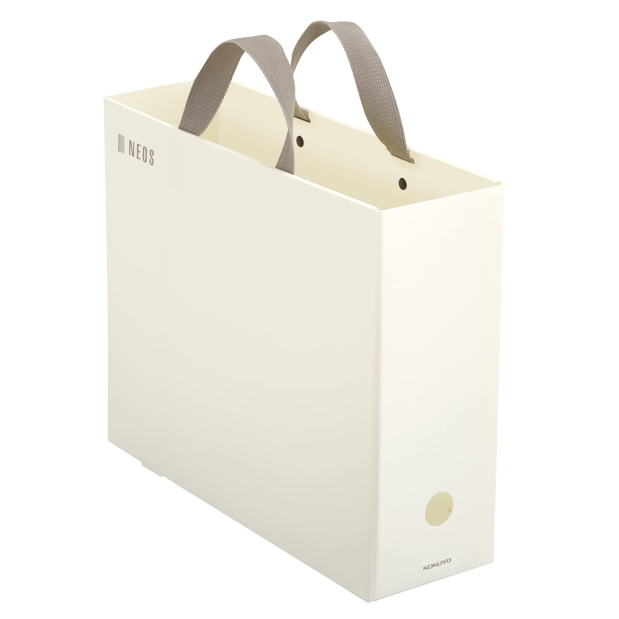 KOKUYO コクヨ NEOS すっきり収納できるキャリーボックス A4（オフホワイト）A4P-NELFM-W×1個 ボックスファイルの商品画像