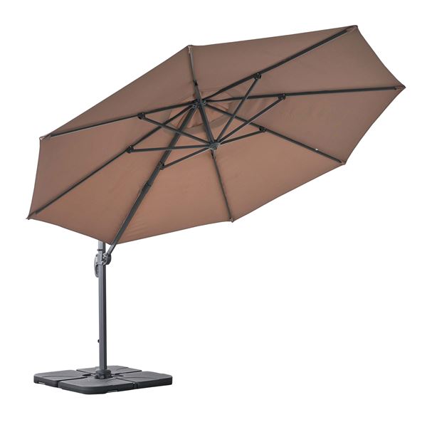  зонт примерно ширина 345× глубина 410× высота 260cm Brown aluminium сборка товар балкон дерево панель веранда ( оплата при получении не возможно )