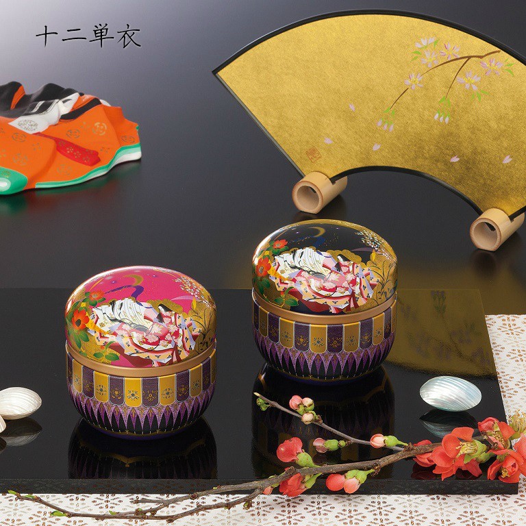 tea can tea caddy stylish lovely tea inserting 86×84mm | case bell . Japanese style European style flower rose . Sakura flower blow snow Kagoshima . viewing . viewing Sakura shop 