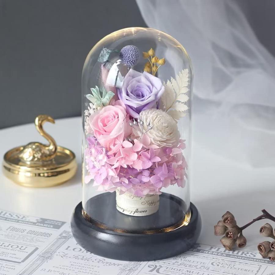 o.. preserved flower . flower ....... flower natural flower rose kalas dome arrangement O-Bon pet . family Buddhist altar for the first tray ... one against (2 piece set ) ( white + purple + peach 