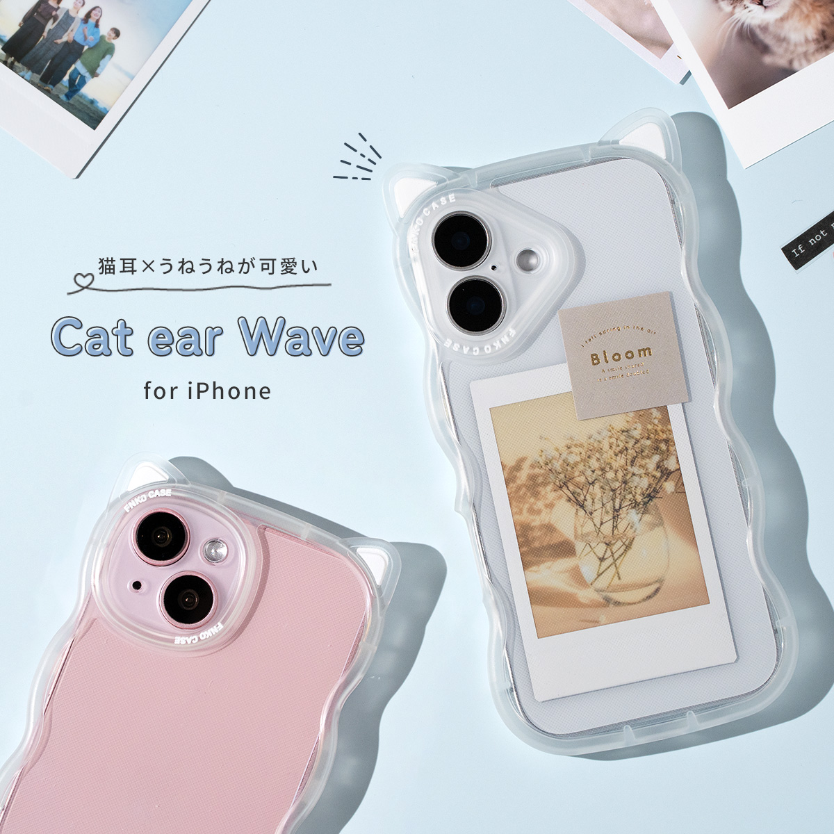 iPhone 16 15 14 13 12 кейс прозрачный кошка уголок ... кейс ........ type смартфон кейс Корея ударопрочный мобильный кейс wave кошка ушко (уголок) кошка кошка ....