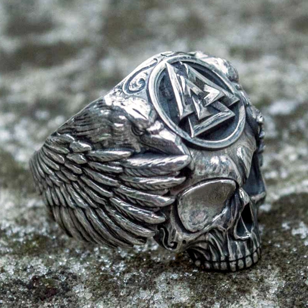  кольцо кольцо мужской Skull череп каркас .kalas амулет аксессуары Vintage серебряный Ora Ora серия нержавеющая сталь 