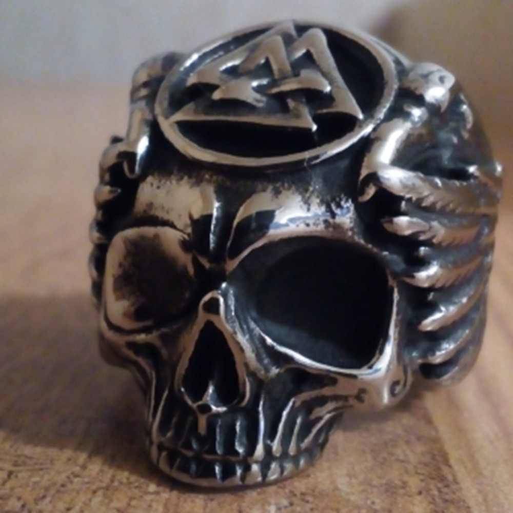  кольцо кольцо мужской Skull череп каркас .kalas амулет аксессуары Vintage серебряный Ora Ora серия нержавеющая сталь 