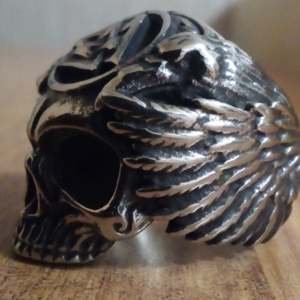  кольцо кольцо мужской Skull череп каркас .kalas амулет аксессуары Vintage серебряный Ora Ora серия нержавеющая сталь 