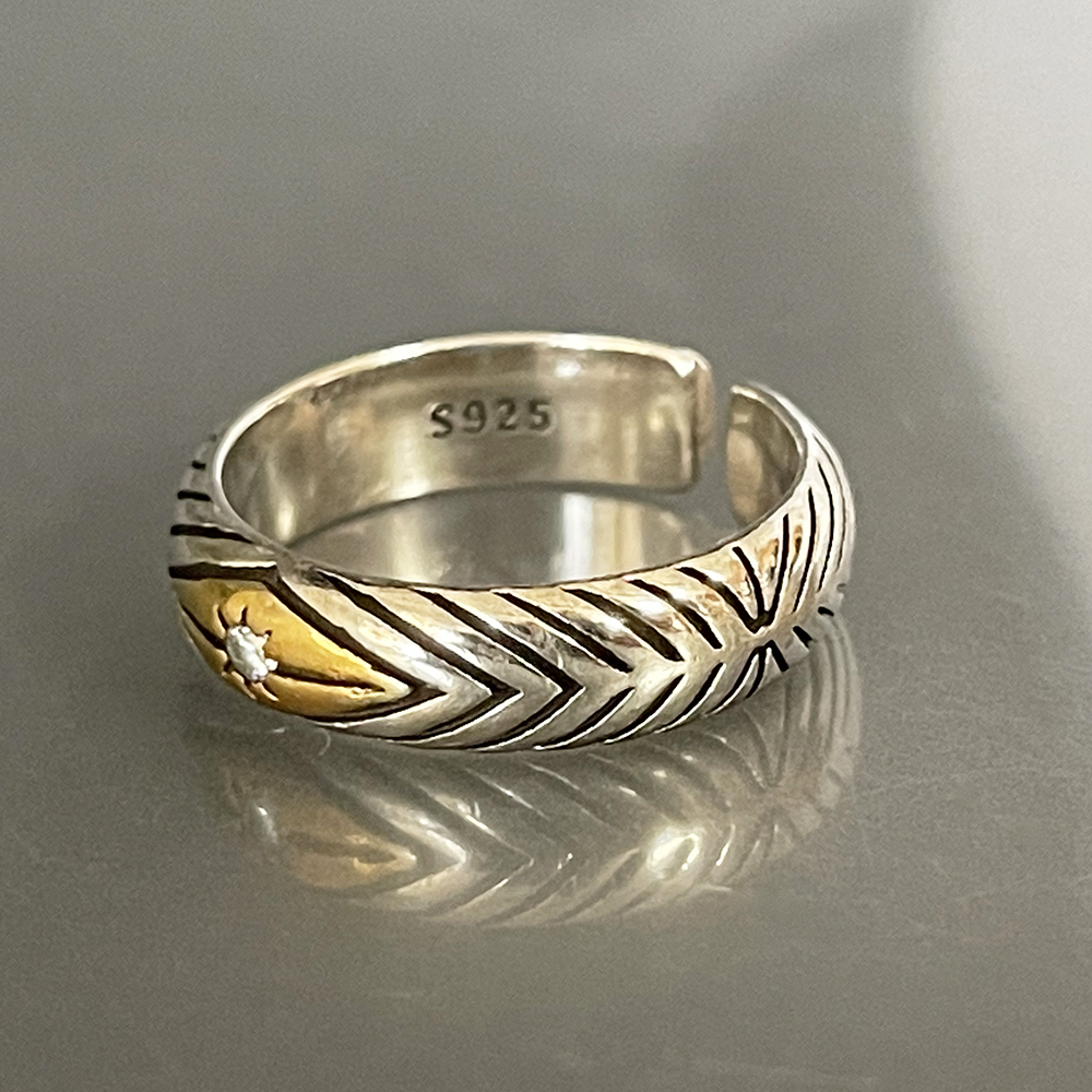  кольцо Zebra рисунок мужской женский циркон diamond циркон Gold серебряный кольцо свободный размер унисекс античный аксессуары 