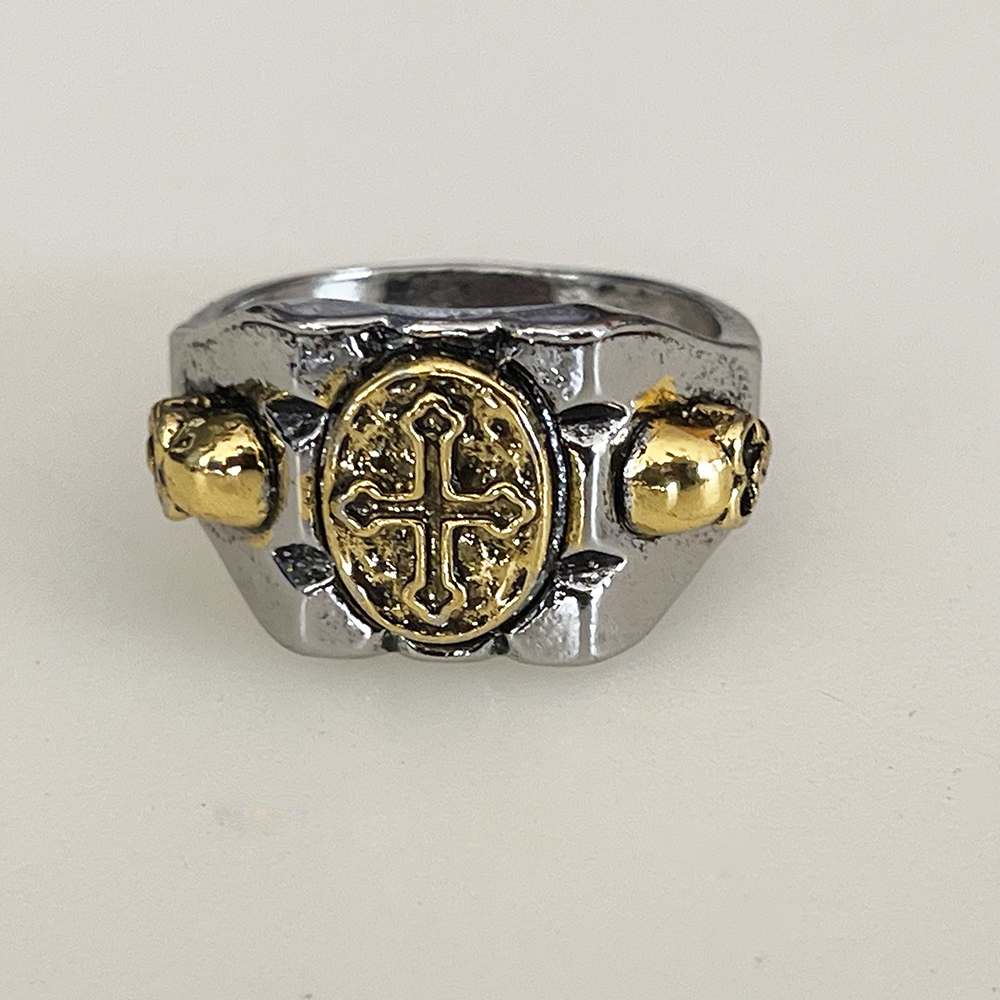  кольцо кольцо Cross 10 знак . Skull череп .. Roo do серия под старину мужской аксессуары серебряный Gold мужской кольцо 