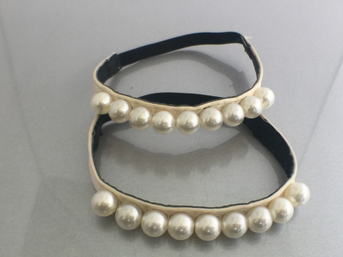  white pearl attaching pearl pearl shoes band shoes strap pakapaka prevention pumps band shoe accessory 1 pair minute 