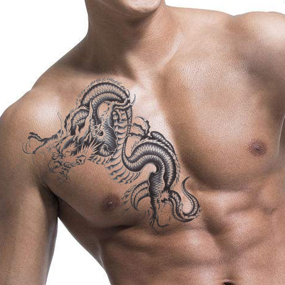  тату-наклейка подлинный товар настоящий Dragon дракон . дракон дракон мир DRAGON inserting . татуировка корпус искусство тату-наклейка большой размер мир рисунок .. водонепроницаемый с подарком 