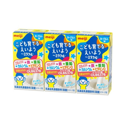 明治 明治ミラフル ドリンク ヨーグルト味 紙パック 125ml 3本パック×12個 明治ミラフル ベビー飲料の商品画像