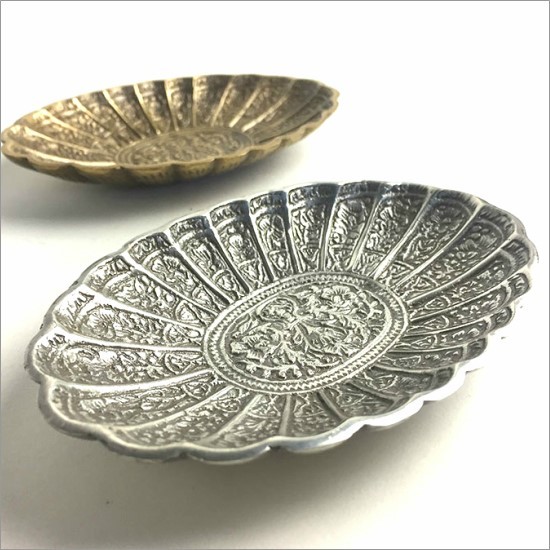 ブラス オーバル トレイ シルバー 真鍮 トレー 小物入れ 小物置き