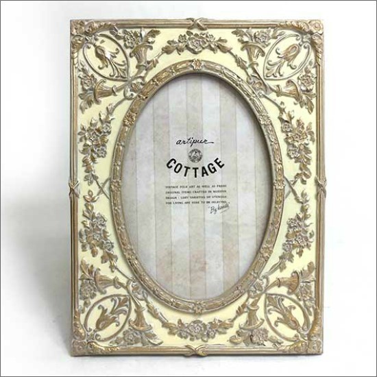 メール便送料無料】 アンティーク フォトフレーム エンボス フラワー