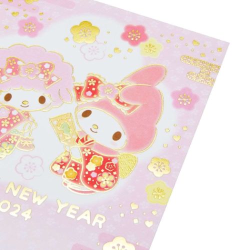  My Melody New Year's greetings card 2024 MMnengaJNP9-4 New Year's greetings postcard 2024 My Melody . piano Chan Sanrio New Year 