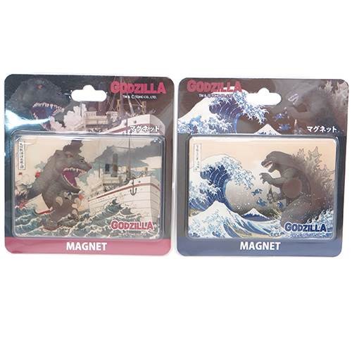  Godzilla magnet jumbo magnet ukiyoe series character goods four Cart in bound kitchen miscellaneous goods present man Valentine 