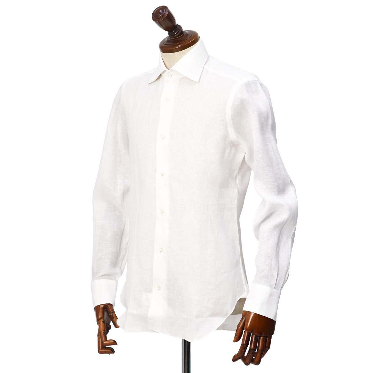BARBA[ bar ba] Semi-wide color shirt DENDY 40146 1linen white 