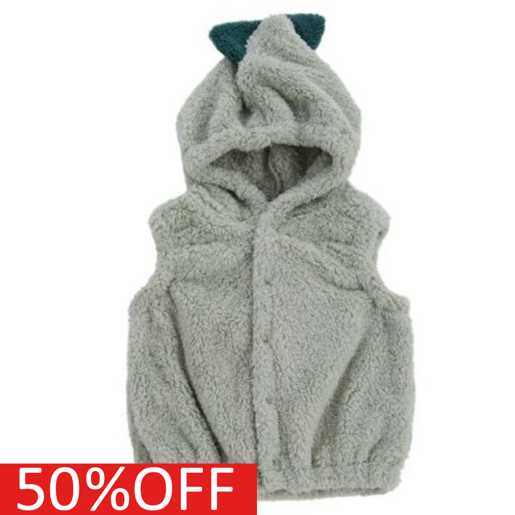  распродажа [50%OFF] baby одежда * нижнее белье " Ocean &amp; ground " La stella/la Stella / животное капот детский жилет светло-зеленый (LG)