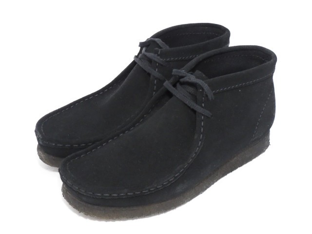 【美品】clarksクラークスワラビーブーツ スエード黒26cm classic_10000832