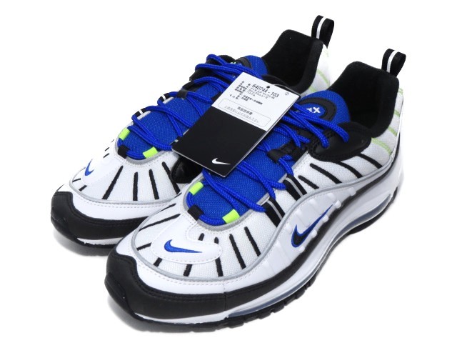 NIKE AIR MAX 98 "WHITE BLACK RACER BLUE" 640744-103 （ブラック/ホワイト/ブルー） エア マックス エア マックス 98 メンズスニーカーの商品画像