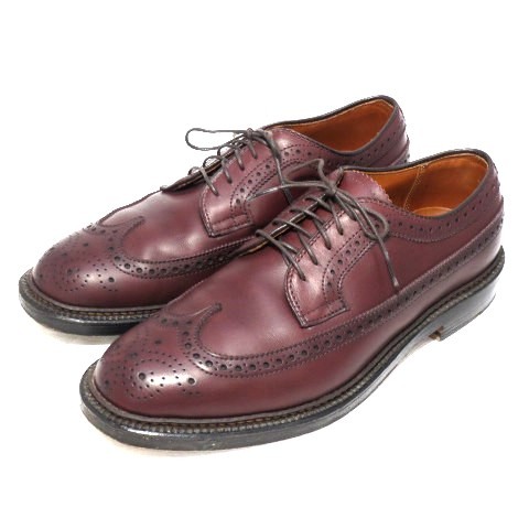 Alden ウイングチップ ブーツ フルブローグ バーガンディ カーフ 7D classic_10002114