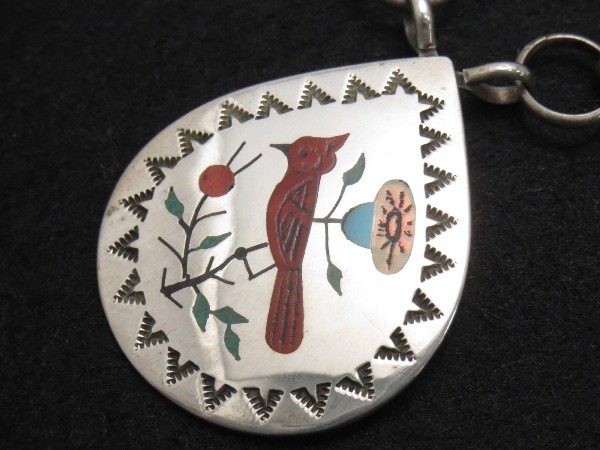 Raymond Boyd ナバホ族 バード インレイ ネックレス シルバー 美