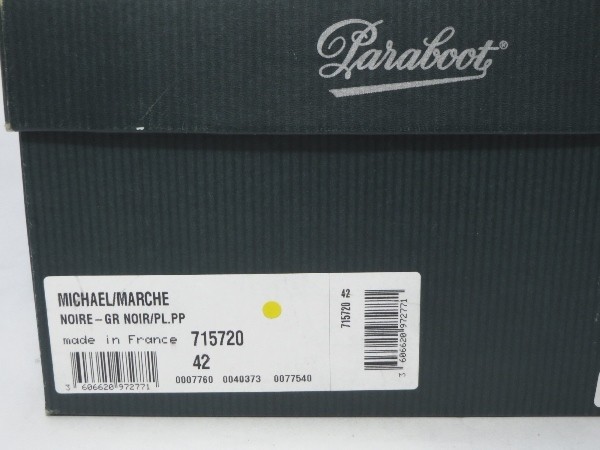  unused Paraboot Paraboot MICHAELmi frog po knee tyrolean 715720 42 NOIR black gray n leather boots shoes [ used ]40004834