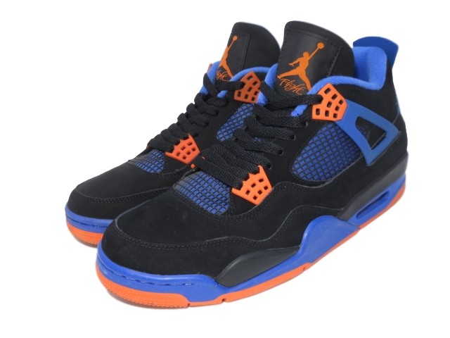 シューズ(男性用) AIR Jordan 4 Retro Cavs 308497-027 Size 8 - Air Jordan 4 Retro Cavs Black Suede Blue Orange
