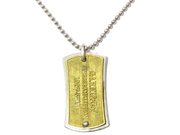 GARNI ガルニ DOG TAG ドッグタグ L シルバー ブラス ネックレス