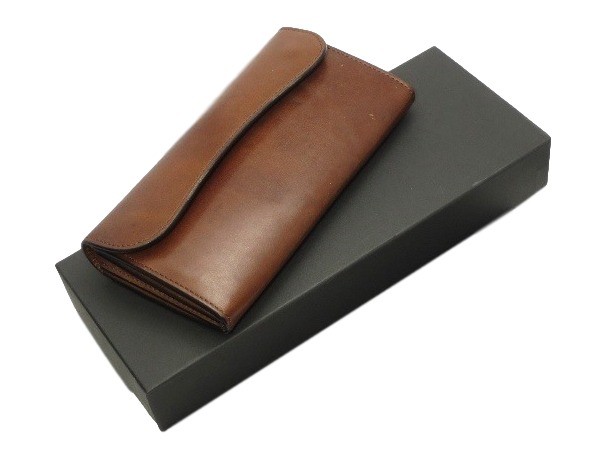 未使用美品　ワイルドスワンズ長財布　牛革レザー　サドル　WAVE CHO茶色 WILD SWANS（ワイルドスワンズ）WAVE（ウェイブ）ロングウォレット