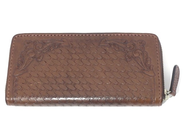 SAAD ラウンドファスナー カービング コンパクト ウォレット ケース SAAD ラウンドファスナー カービング コンパクト ウォレット