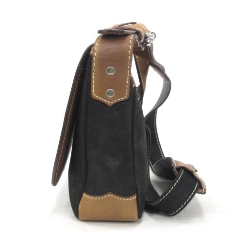 SAAD ショルダーバッグ SAAD サード ショルダーバッグ コンビ レザー ラフアウト 黒