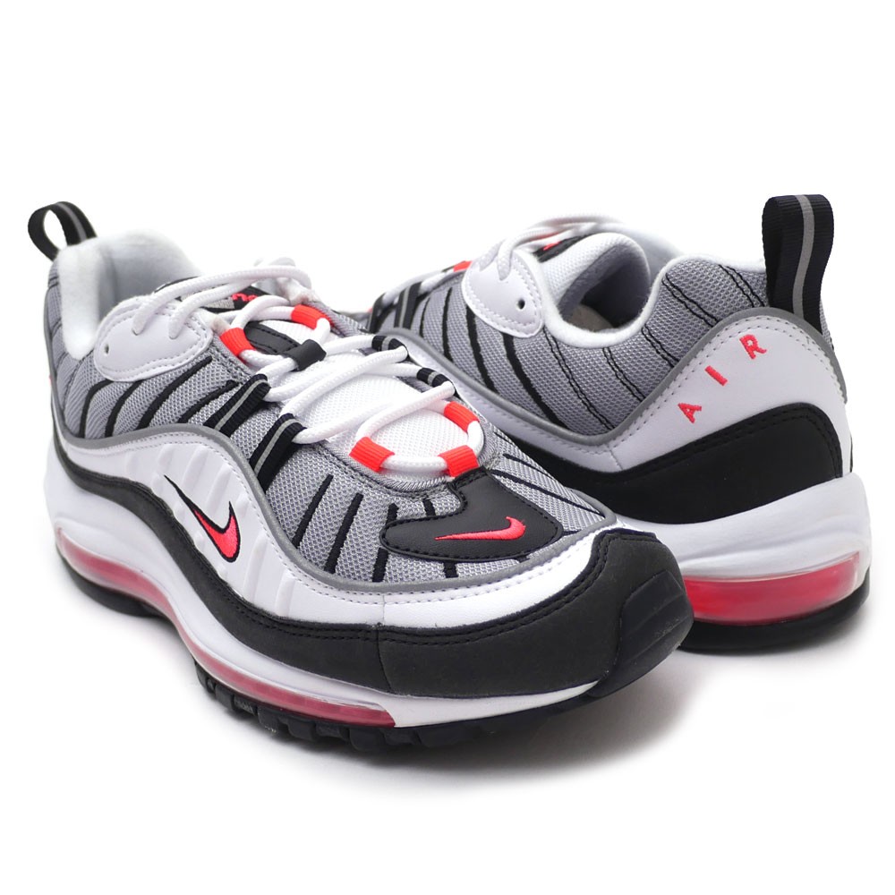 WMNS AIR MAX 98 "SOLAR RED" AH6799-104 （ホワイト/ソーラーレッド/ダスト/リフレクトシルバー）