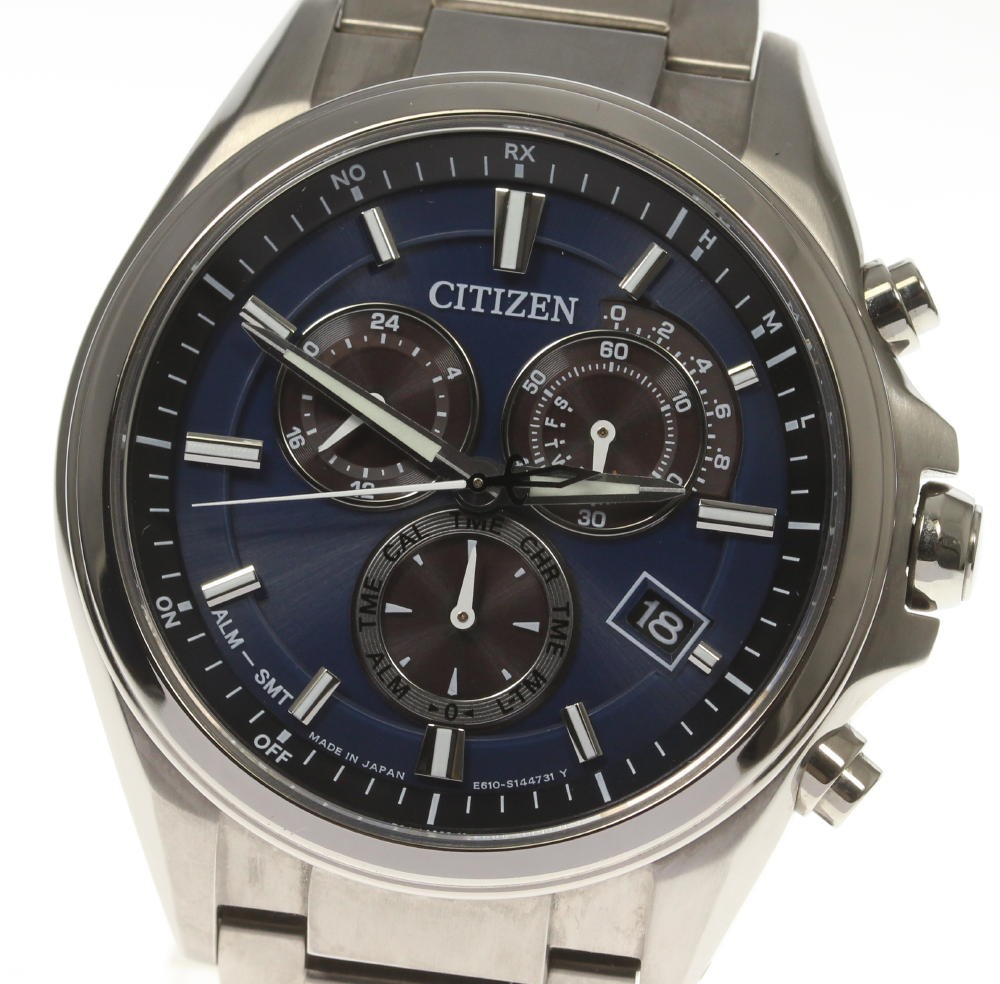 CITIZEN アテッサ クロノグラフ エコ・ドライブ電波時計 AT3050-51L
