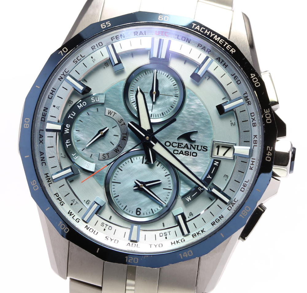美品 白蝶貝文字盤】CASIO OCEANUS マンタ OCW-S3000P-2AJF 外箱 化粧
