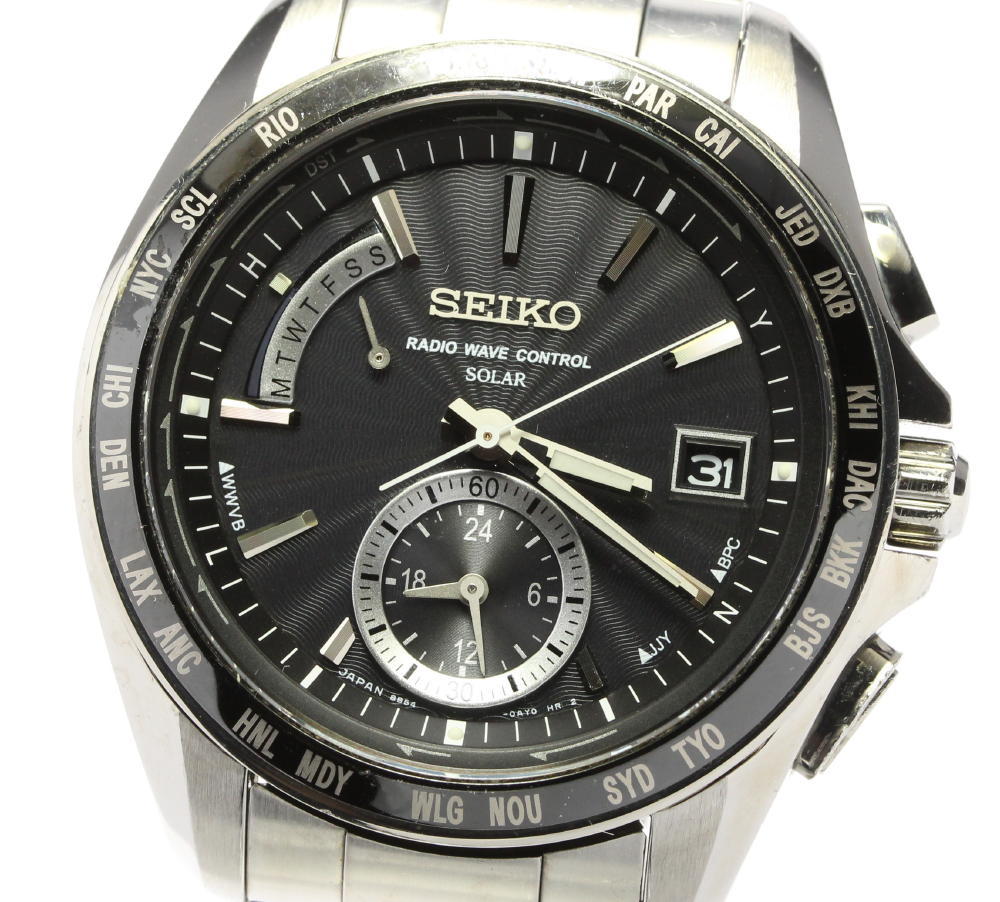 SEIKO ブライツ ソーラー電波時計 ワールドタイム SAGA159 BRIGHTZ