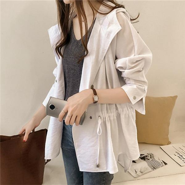  mountain parka lady's spring autumn beautiful . long sleeve thin with a hood .. windshield cold outer military jacket Mod's Coat middle height feather woven 