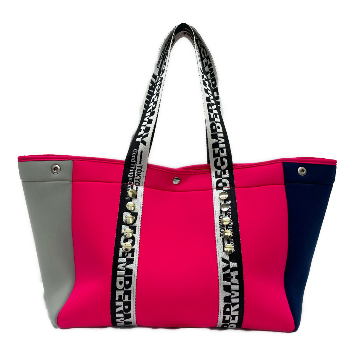 coco used tisen bar meiDECEMBERMAY Boston type tote bag pink 2WAY neoprene high capacity 92991